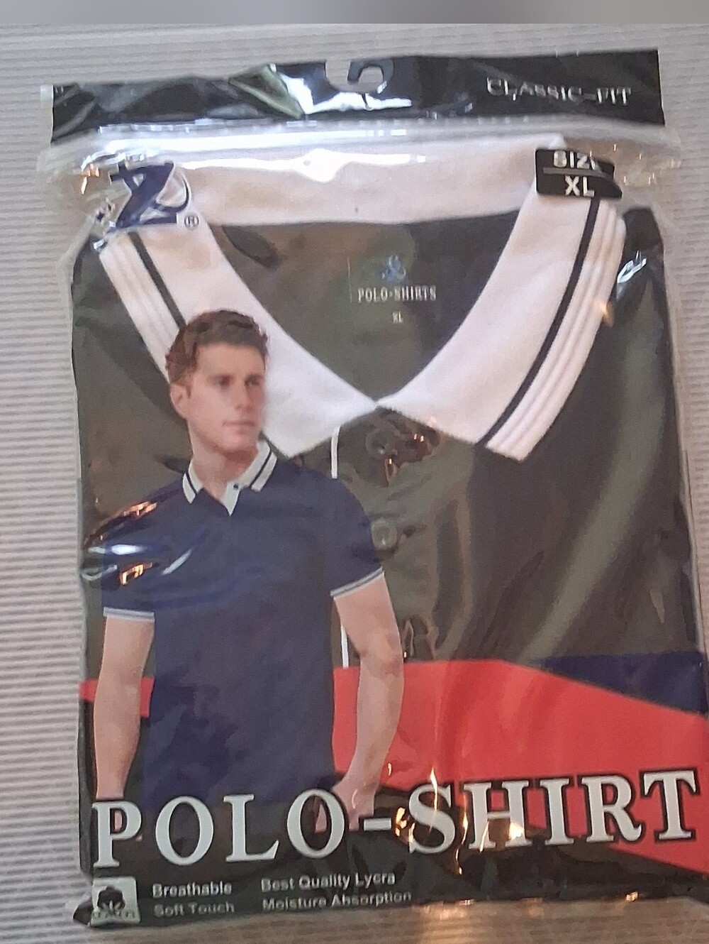 Cotton On Navy Polo Shirt with White Trim